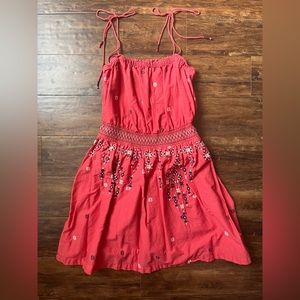 Abercrombie Red/Blue Embroidered Dress, size S